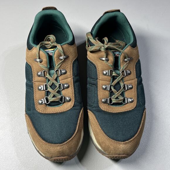 LL Bean Mountain Classic Ventilated Hiking Shoes Mens 9 Low Top Green Brown Boot - Picture 3 of 10